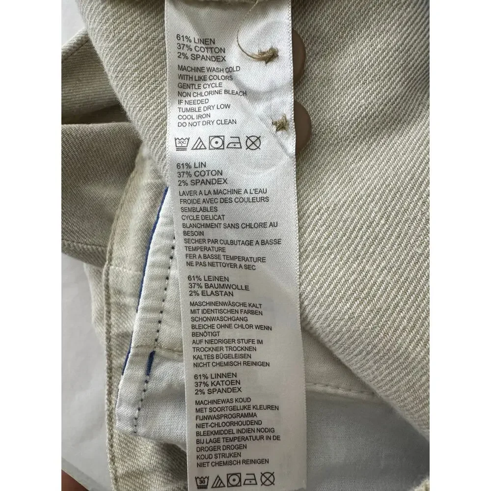 Tommy Bahama Linen Blend Casual Pants Beige Large 35